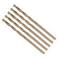 Drill Bit, #33 Cutting Diameter, 4341 HSS Gold Finish 118° Cutting Angle Number Jobber Bits - (Applications: for Drilling Soft Metal Plastic Wood), 5-Pieces
