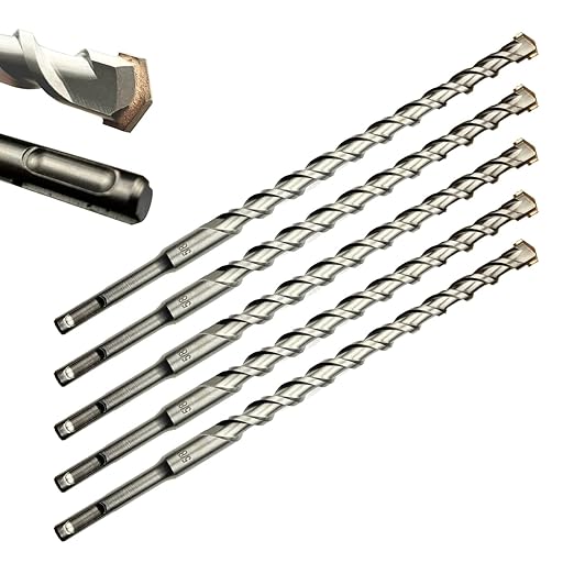 Direko 5-Piece 5/8 inch x 8 Inch SDS Plus Rotary Hammer Drill Bits Carbide Tipped Concert Drill Bits for Concrete, Brick, Cement Walls, Stone, Hammer Drill Bits for Concrete