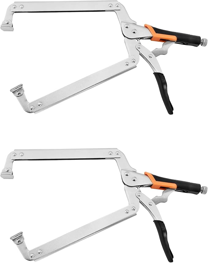 18-Inch C-Clamp Locking Pliers,Heavy Duty Vise Grip Locking Pliers With Swivel Tips for Woodworking,Welding,Home(2 Pack)