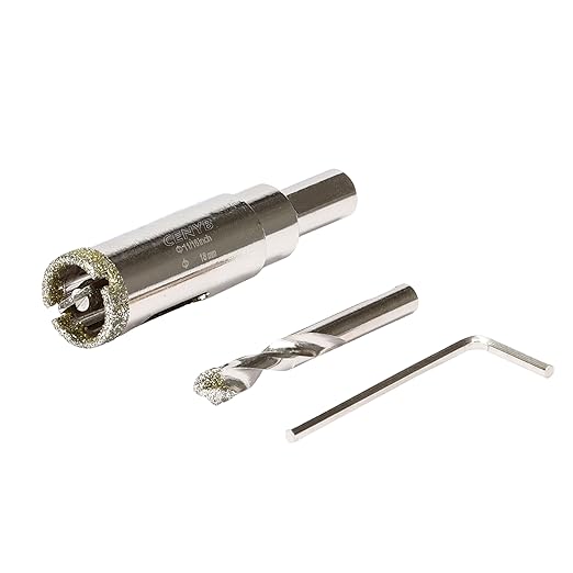 11/16inch | 18mm Diamond Hole Saw with Center Drill bit and Diamond-Coated Center Drill bit for Ceramic Glass Marble Fiberglass Granite and Porcelain Tiles by CENYB