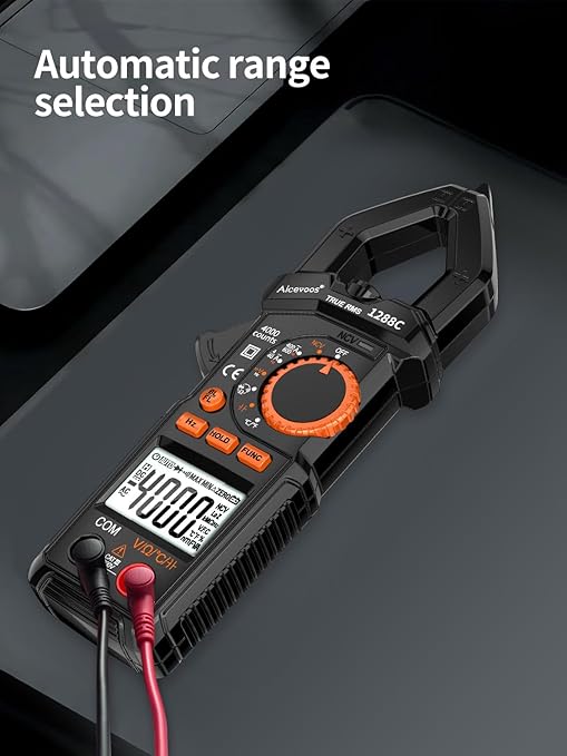 Digital Clamp Meter Multimeter Voltage Tester Auto-ranging, Measures Current Voltage Capacitance Resistance Diodes
