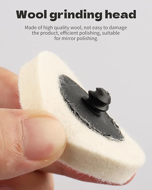 Rocaris 20 Pcs 2 Inch Compressed Wool Fabric Disc Polishing Buffing Pads Wheels Disc Pad Holder with 1/4" Shank Perfect for Cleaning Polishing Sanding Projects…