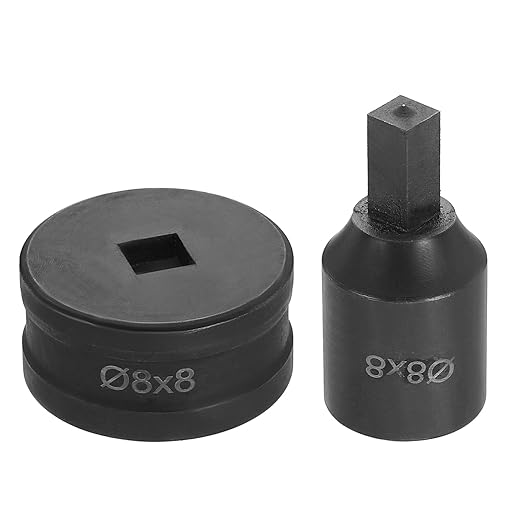 HARFINGTON Hydraulic Hole Punch Die 8x8mm Square Hole 40Cr Steel Electric Punching Kit for CH70 Electric Punching Machine, Black