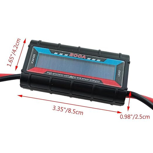 200A High Precision RC Watt Meter Power Analyzer Voltage Amp Meter, Wattmeter Tester Amp Meter Monitor with Real-time Reading Backlight Digital LCD Screen for Battery, Solar, Wind Power