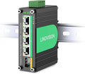 LINOVISION Industrial 4 Ports Gigabit Solar PoE Switch with DC9～57V Redundant Power Input, 12V PoE Switch with SFP Uplink, IEEE802.3af/at @120W, Compact PoE Power for Solar Power/RV Truck/VoIP Systems