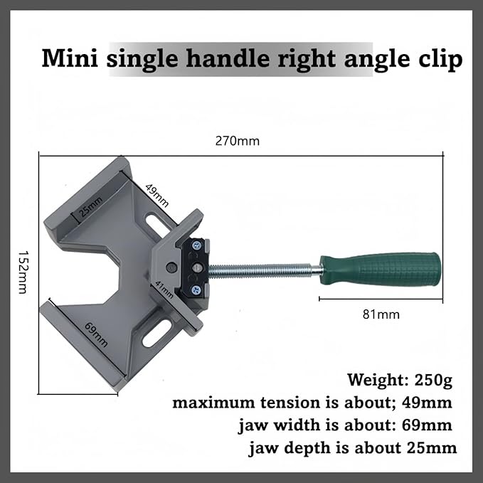 Durable Sturdy Right Angle Clamp 90°, Multi Function Right Angle Clamp with Skid Handle for Woodworking, Aluminum Alloy Adjustable Swing Jaw, Tools for Assembly Alignment Welding Picture (1, A.)
