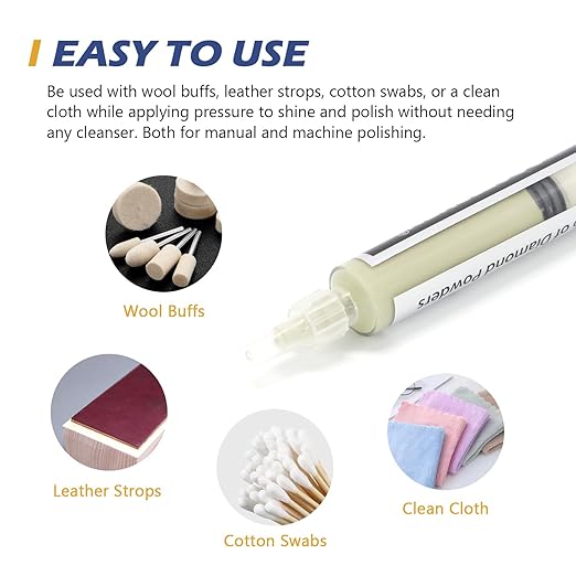 SCOTTCHEN Diamond Polishing Paste,2,000 Grit 4-8 Microns Lapping Compound with 50% Concentration of Diamond Powders for Jewelry, Metal, Ring, Glass, Coin,etc.-5 Gram