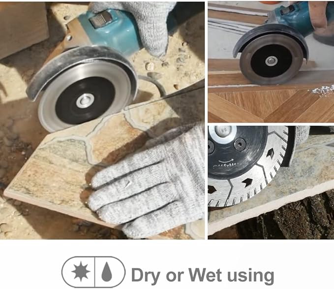 SHDIATOOL Diamond Cutting Blades Two-in-One Design 4-1/2 Inch Granite Turbo Disc Cut Grind Sharpen Marble Concrete and Bricks 115mm (2-Pack)