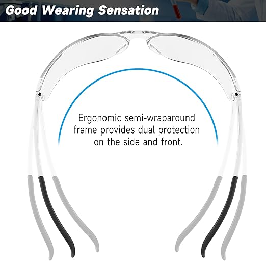 50 Pack Clear Safety Glasses with ANSI Z87.1 Scratch Resistant Eyewear for Women Man Lab Goggles Eye Protection