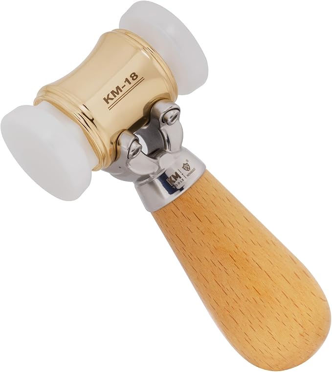 HONGDUI Wooden Mallet, Woodworking Brass Chisel Mallet, Woodworking Tools Wooden Hammer Carpentry Tools for Floor Furniture Tile