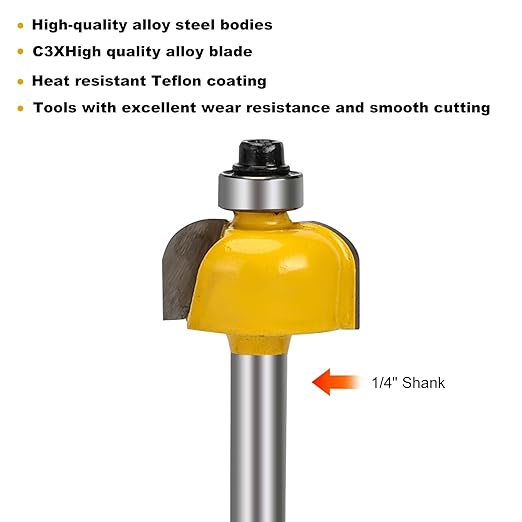 100-Piece Router Bit Set 1/4" Shank 100Pcs Expert Router Bit Kit. Tungsten Carbide Router Bits for Woodworking 1/4 Router bit Set
