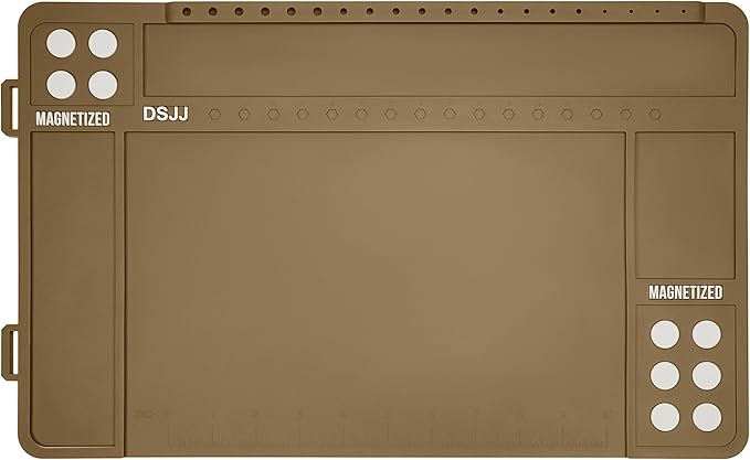 Gun Cleaning Mat, Premium Magnetic Pad With Organizer Parts Tray, Anti-Slip Rubberized Pistol Mat, Protective Workbench Mat for Gun Cleaning (16.5"x 10.43")