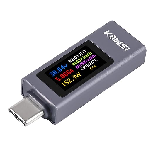 UMLIFE 2PCS 360W USB C Tester Power Meter, 4-30V 0-12A Type-C PD Tester Digital Multimeter, Power Voltage and Current Tester Meter, Power Bank Capacity Voltmeter USB Cable Charger Detector