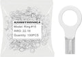 haisstronica 100pcs #10 Ring Terminals,AWG 22-16 Brazed Seam Non-Insulated Copper Wire Connectors