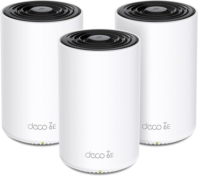 TP-Link Deco XE70 Pro AXE4900 Tri-Band WiFi 6E Mesh WiFi System - 2.5G WAN/LAN Ports, 4.9 Gbps Wi-Fi 7,200 Sq. Ft Coverage, Connect up to 200 Devices, 6 GHz Band, 3-Pack