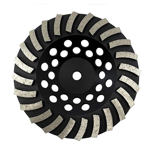 Benchmark Abrasives 7 Inch Concrete Grinding Wheel Threaded Swirly Turbo Diamond Cup Wheel with 5/8"-11 Arbor Hole for Masonry, Marble, Natural Stone, Concrete - Angle Grinder Attachments (7”)