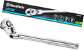 DURATECH 1/2" Drive Flex-Head Ratchet, 72-Tooth Ratchet Wrench, Quick-release, Reversible Switch, Full-Polished Chrome Plating, Alloy Steel