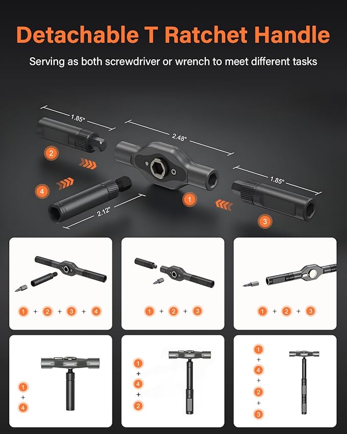 24 in 1 Magnetic Ratchet Screwdriver Set, DIY Mini Screwdriver Set, Multi Bit Magnetic Drive Set with Detachable Ratchet Handle, Portable Precision Repair Tool Kit for Furniture Computer Bicycle