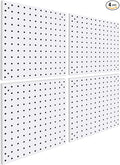 4 Pack Steel Peg Board,Universal 1/8 and 1/4 Pegboard Accessories,Ideal for Garage Tool Storage, Office Organization, Craft Room, Kitchen etc. (White, 4-12X12)