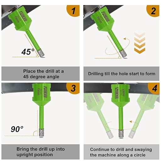 Diamond Core Drill Bits,2pcs 9/16" 14mm Ceramic Tile Drill Bits Vacuum Brazed Diamond Hole Saw for Porcelain Tile,Granite,Marble,Concrete,Masonry,Brick