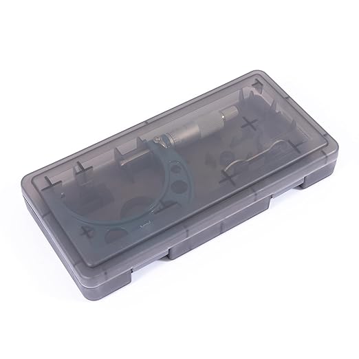 PEC Tools 2-3” Outside Micrometer, Industrial-Grade Precision Measuring Tool, Hardened Steel, High-Accuracy Micrometer with Ratchet Stop & Carbide-Tipped Measuring Faces for Machining & Engineering