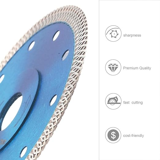 Super Thin Diamond Tile Blade Porcelain Saw Blade for Cutting Porcelain Tile Granite Marbles (7")