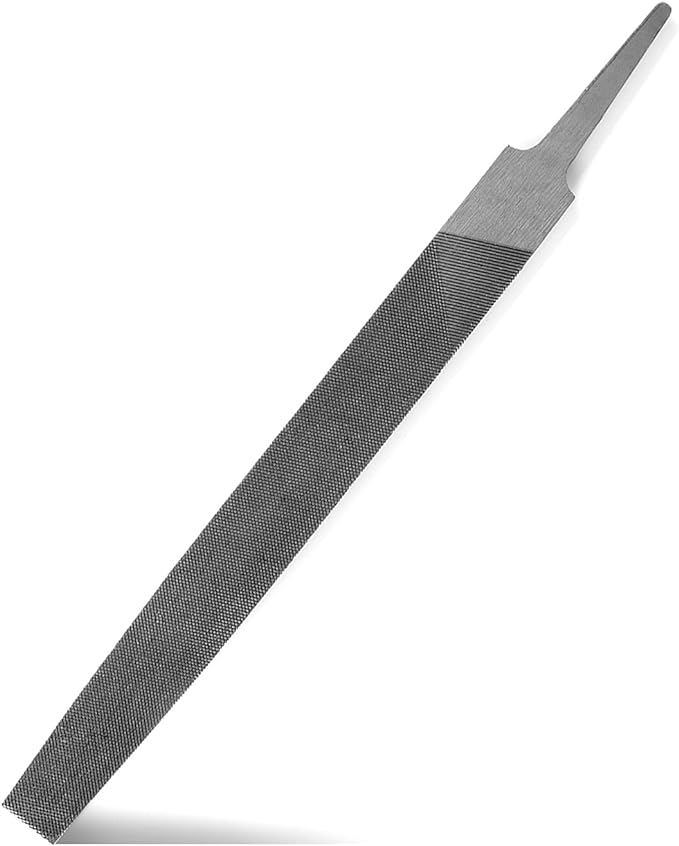 8" Flat Medium Cut File, Double Cut Teeth, Made of High Carbon Steel, Single Hand File Without Handle, Suitable for Shaping Metal, Wood, etc.