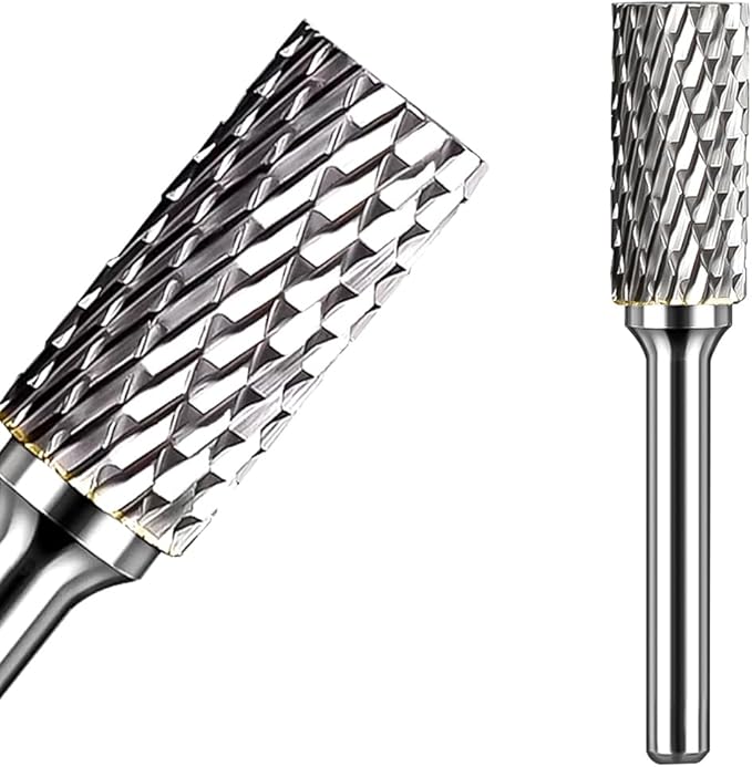Carbide Burr Set 1/4" Shank SA-5 Die Grinder Bits Tungsten Double Cut Burr Bits (1/2" Cutter Dia X 1" Cutter Length) for Die Grinder Kits Metal Grinding Drilling Polishing (1pcs)