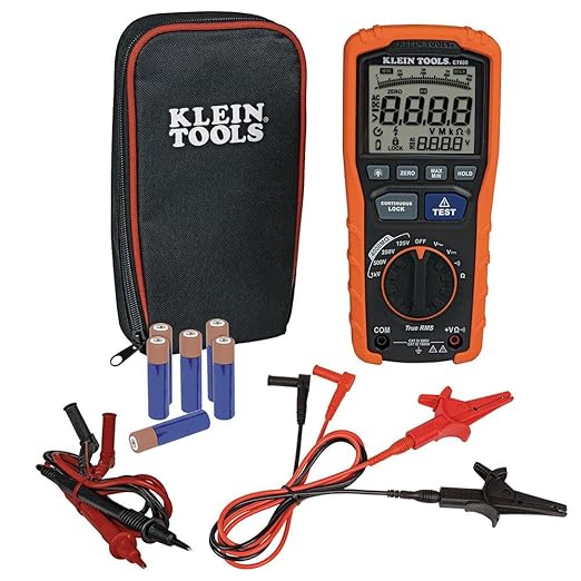 Extech Non-Contact Phase Sequence Tester - PRT200 & Klein Tools ET600 Multimeter, Megohmmeter Insulation Tester, 4000 Ohms Resistance, 125V/250V/500V/1000V, Auto-Ranging TRMS Multimeter