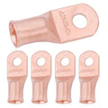 SELTERM 5pcs 2/0 AWG 5/16" Stud Copper Wire Lugs, Battery Lugs, Ring Terminals, Battery Cable Ends, 00 Gaug Ring Terminal Connectors, UL Heavy Duty Bare Copper Eyelets Battery Terminal Connectors