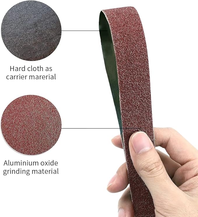 1/2x18 1/2 x 18 Inch Sanding Belt Pack 1/2-Inch x 18-Inch,60 Pcs(10 Each of 40 60 80 120 150 240 Grits) Aluminum Oxide for Sander