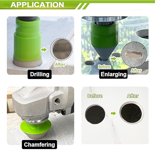 Diamond Core Drill Bits Set - Tile Hole Saw Kit 6/8/20/25/35/50/75MM with 2" Diamond Beveling Chamfer Bits for Porcelain Ceramic Tile Granite Marble(10PCS)