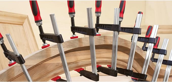 BESSEY TG7.024+2K Cast Jaw Clamp for Woodworking, F-style with Wood Handle, Carpentry, Home Improvement, and DIY Projects
