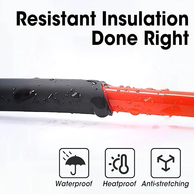 52 Ft Heat Shrink Tubing Roll, 1/2 Inch 3:1 Ratio Adhesive Lined, Waterproof Marine Grade Heat Shrink Tubing, Insulation Sealing Industrial Heat Shrink Tube - Black