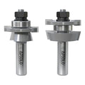 Professional 2PCS Shaker Style Rail and Stile Router Bits Set 1/2 Inch Shank, 3/8 Inch Cutting Depth, Up to 7/8 Inch Stock, Perfect Door Frame Shaper Cutters Raise Panel Making Router Bit Set