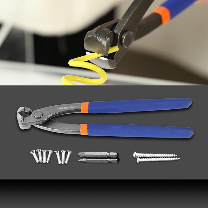 Nail Puller,Pliers,End Cutting Pliers, Carpenter Pincer Tool,Ear Clamp Nail Puller Pliers for Pulling Nails or Cutting Wires,2 PCS Pliers Set, 9" and 10",WPS8302, Blue