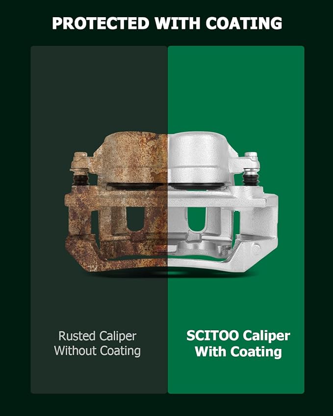 SCITOO Front Brake Caliper With Bracket 18B4751, 18B4750 Compatible For Ford For F-150 1999-2003, For Ford For F-150 Heritage 2004, For Lincoln Blackwood 2002