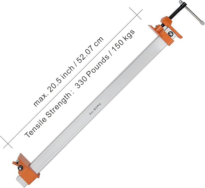FEIRONG Heavy Duty 24" Bar Clamps 2-Pack - Professional Grade, Quick-Release, 330LB Load Limit, Built-in Ruler, 90° Angled Jaws for DIY Woodworking & Cabinet Installation | Fits 20.5" Work Range