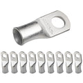 SELTERM 10pcs 1/0 AWG-3/8 Stud Tinned Copper Wire Lugs, Heavy Duty Battery Cable Ends,0 Gauge Ring Terminals, UL Battery Lugs Marine Grade Copper Eyelets Electrical Battery Terminal Connectors