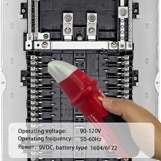 UNI-T UT25A Digital AC Circuit Breaker Finder and Tracker Kit with Electrical Integrated GFCI Outlet Socket Tester, Working on AC 90-120V, Adjustable Sensitivity Buzzer Indication, Flashing LEDs