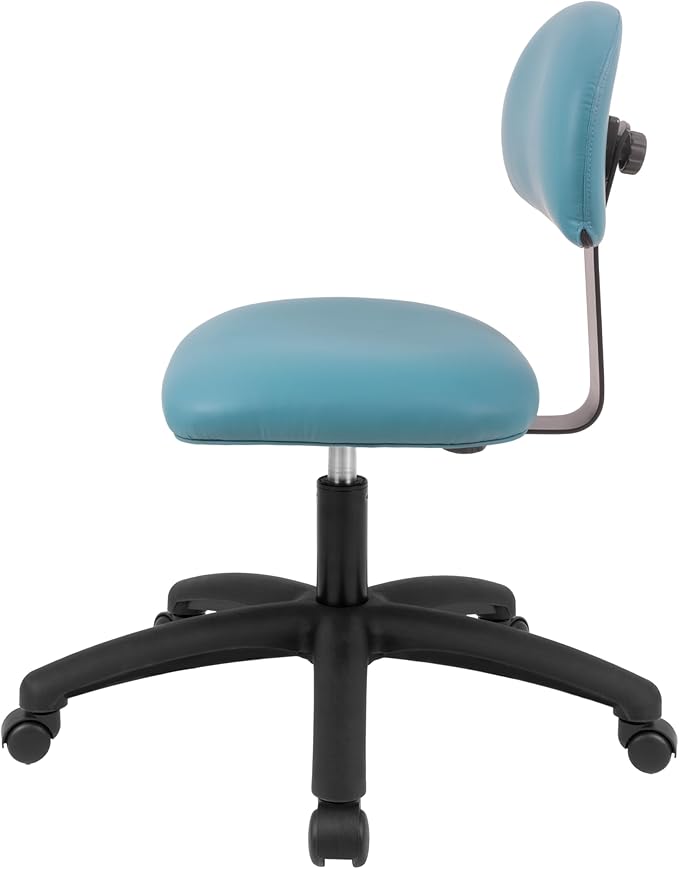 Chair Master FSS Series Square seat Low (17"-22") seat Height Chair. Vinyl-for Office, Garage, Desk, Shop, Computer, Doctor, Medical, Easy to Clean! NO Footring (Aqua, Medium, _Standard Casters