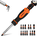 Magnetic Ratcheting Screwdriver Set: 14-in-1 Bits & 1/4" Driver, Multi-Sized Phillips, Slotted, Square, Torx, Hex for Garage & Daily Repair