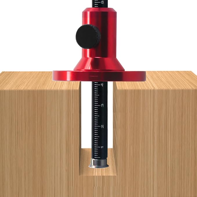 Wheel Marking Gauge, European Aluminum Alloy Scriber Woodworking Mortise Parallel Scribing Tool with Knurled Knob, Metric and Inch Scales