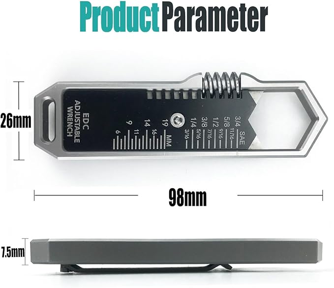 Adjustable Mini Wrench, Adjustable Size 9‑16mm Wrench Spanner Alloy Steel Metal Small Wrench for Woodworking Garage