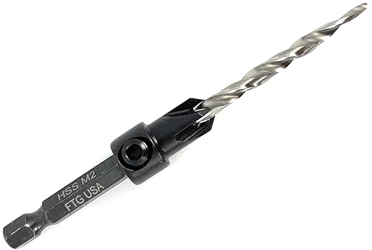 FTG USA Countersink Drill Bit for Wood with Tapered Drill Bit #8 (11/64")
