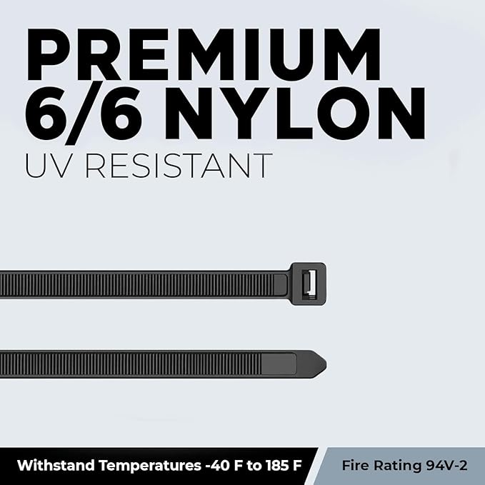 BEST CONNECTIONS Black Cable Zip Ties 11 Inch Multi-Purpose Self-Locking Nylon Wire Ties with 50 Lbs Tensile Strength Cable Management Ties for Outdoor & Indoor - 5,000 Pack