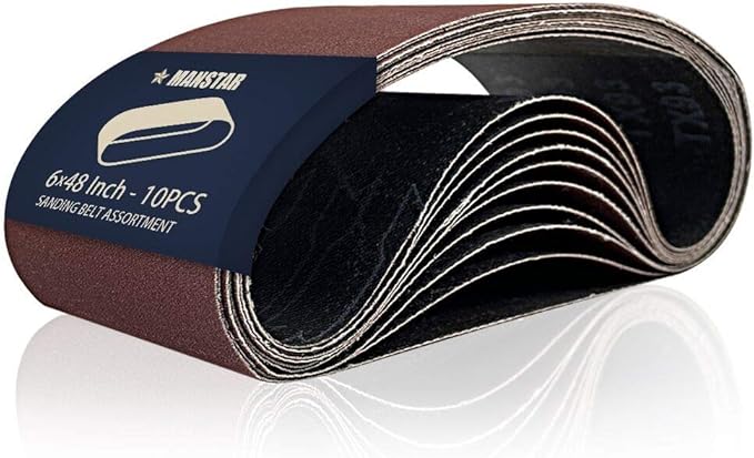10 Pcs 6 x 48 Inch Assorted Aluminum Oxide Sanding Belt,80/120/150/240/400 Grit