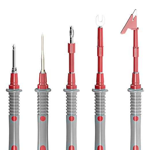 Goupchn Multimeter Test Leads Kit 21PCS Digital Electrical Testing Probes Set with Alligator Clips SMD IC Test Hook Clips Test Tweezer Replaceable Precision Sharp Probes