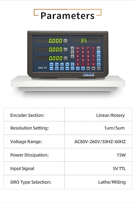 3 Axis Digital Readout DRO Display TTL Signal with EDM Function for Lathe Milling EDM Machine