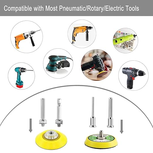 240Pcs 2 Inch Sanding Discs, Assorted 80 to 5000 Grit Silicon Carbide Hook & Loop Sandpaper with 1/4" 1/8" Shank Sanding Pads and Foam Buffering Pad for Wood Metal Car (2 inch 80-5000 Grit)